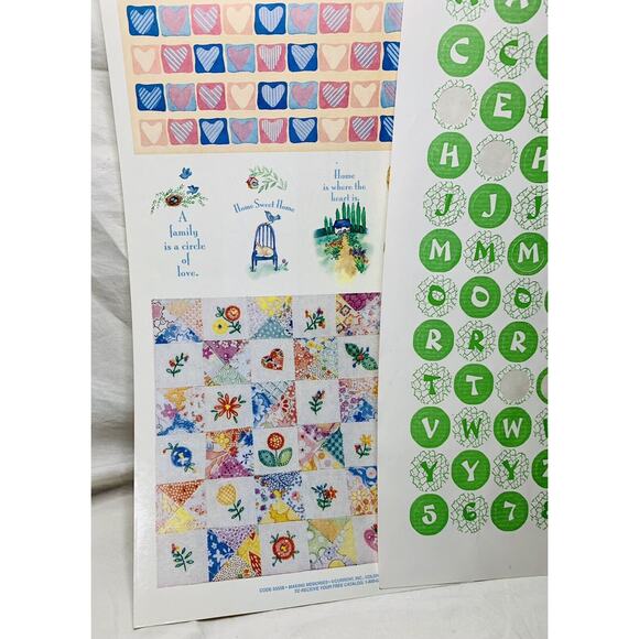 Sticker Lot Mixed Floral Border Heart Alphabet Quilt Scrapbooking Stickers - Picture 2 of 8